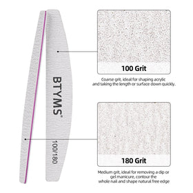 BTYMS nail file showing fine 180 grit side
