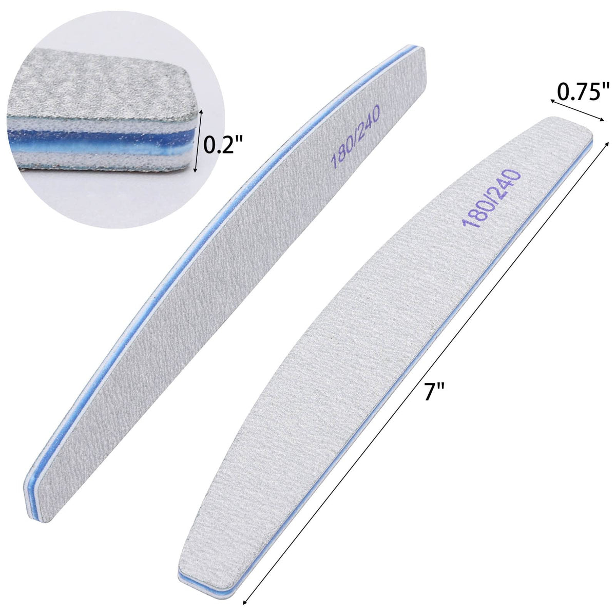 BTYMS Nail Files 180 grit side close-up