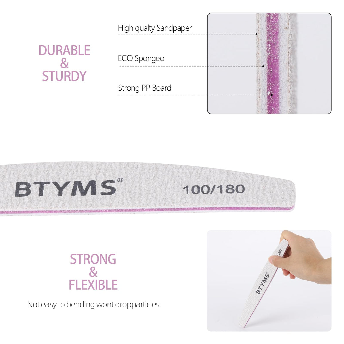 BTYMS nail files arranged in a neat display