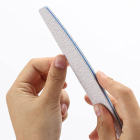 BTYMS nail files in use on acrylic nails