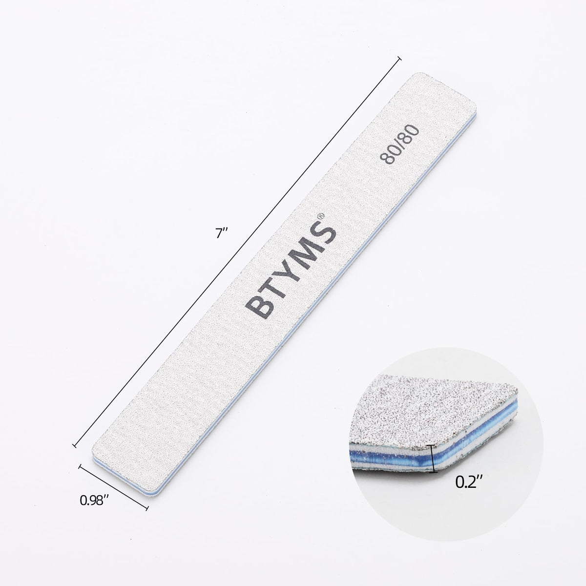 BTYMS nail files showing double-sided emery board design