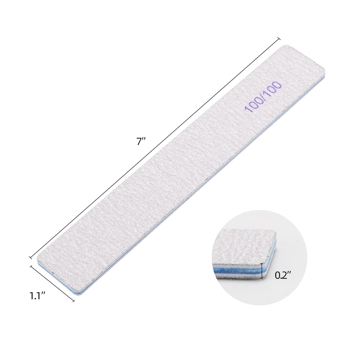 BTYMS Rectangle Nail Files 25 pieces set