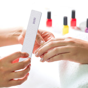 BTYMS Rectangle Nail Files set on a manicure table