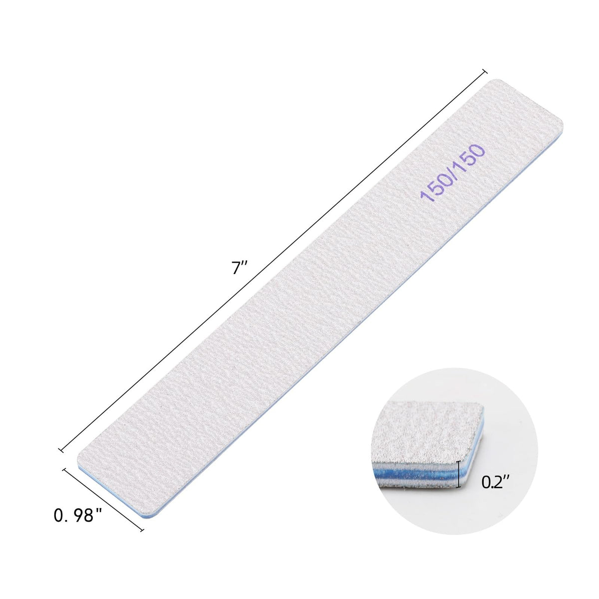 BTYMS rectangle nail files showing double sided design