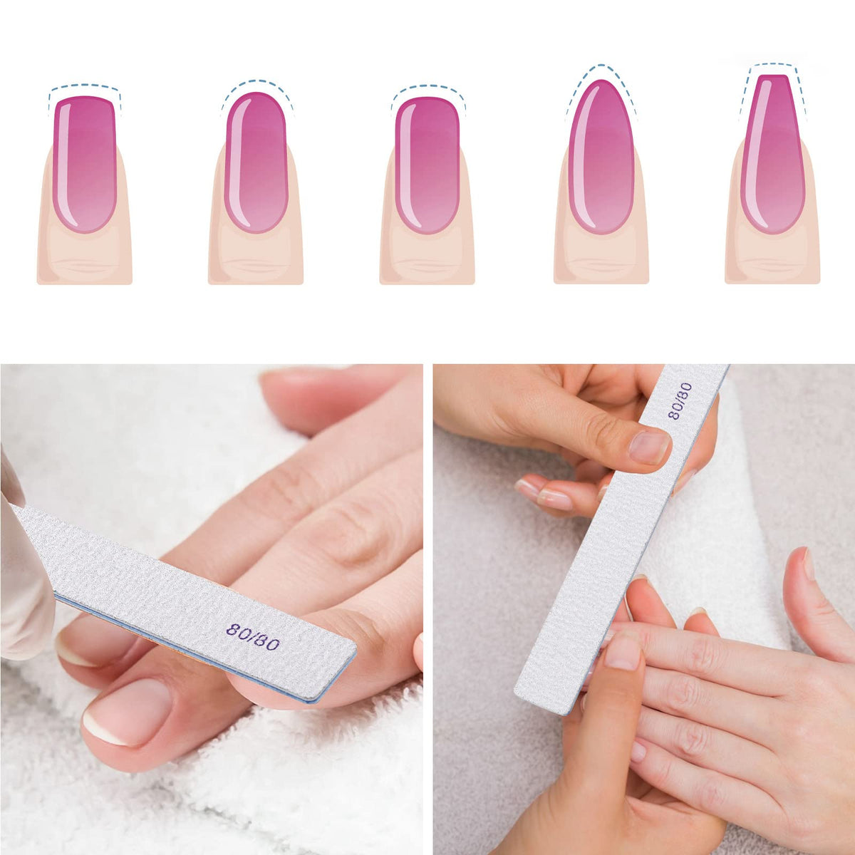 BTYMS Rectangle Nail Files showing texture