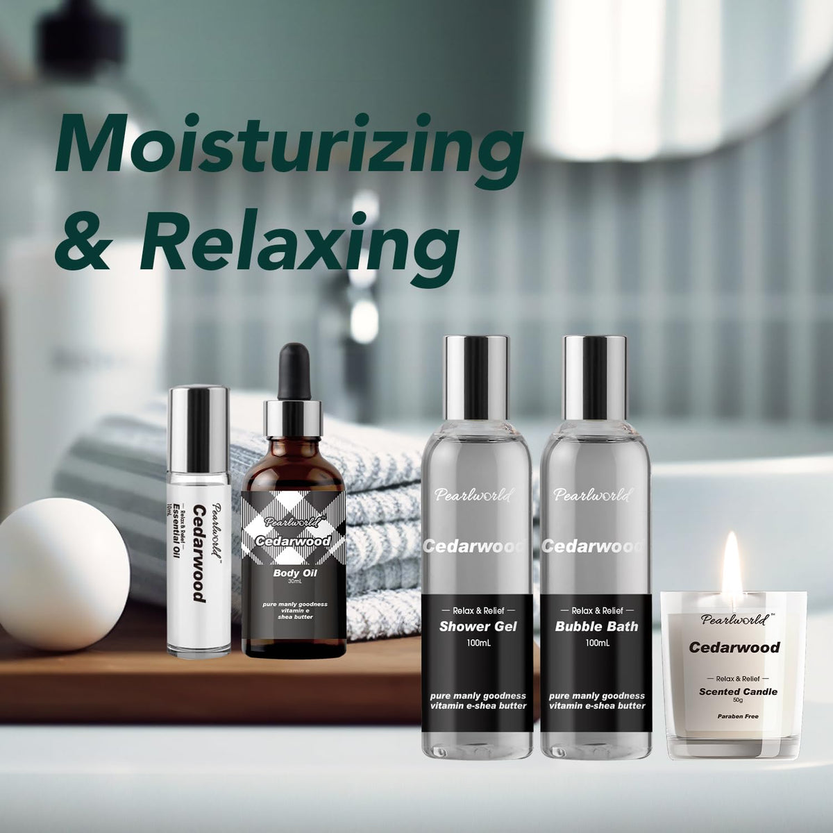 Bubble bath and body scrub from PEARLWORLD Men's Spa Gift Set