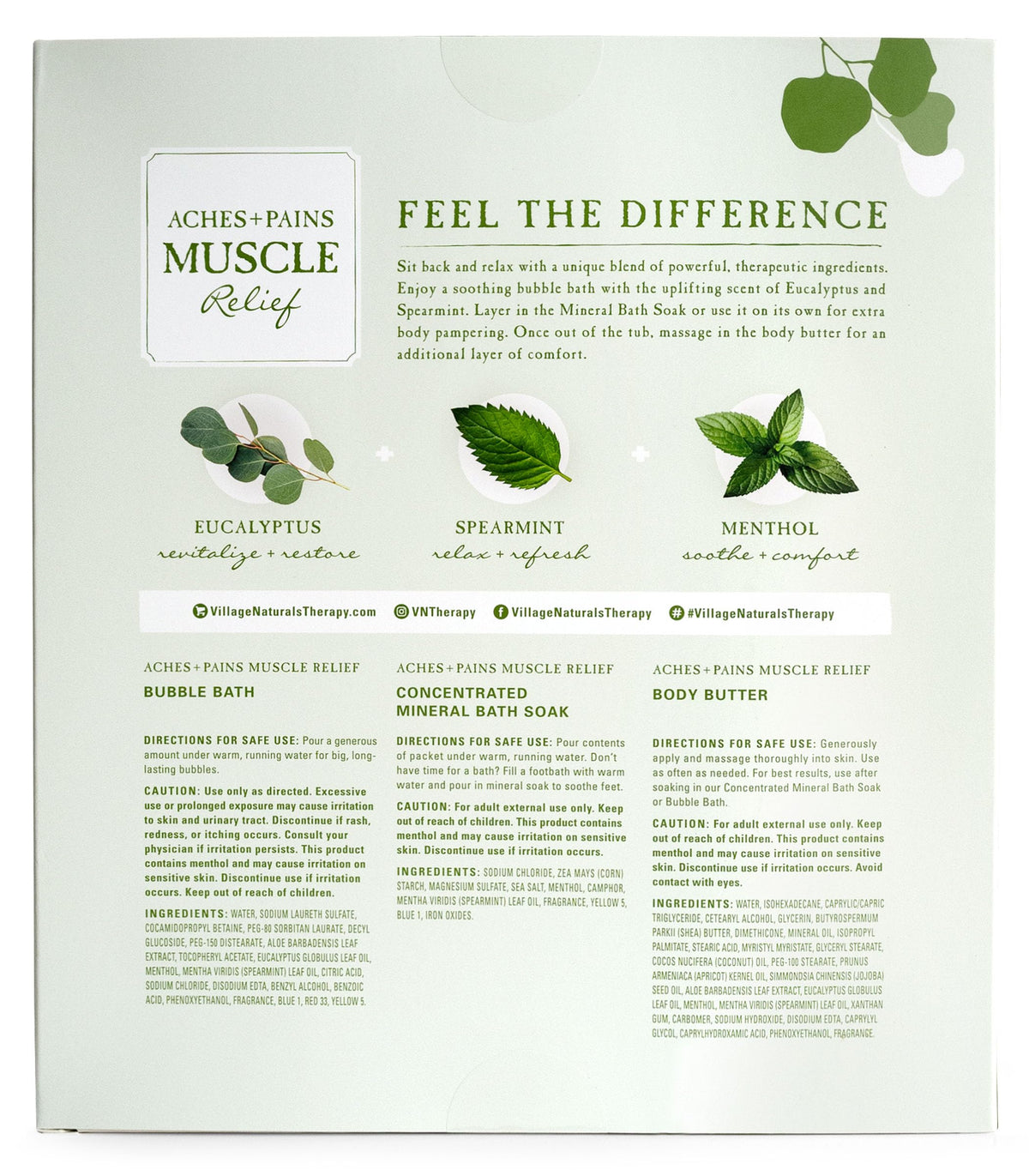 Bubble Bath from Village Naturals Therapy Relaxing Muscle Wellness Spa Gift Set