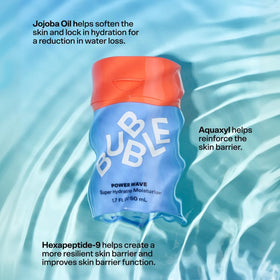 Bubble Skincare Power Wave Face Moisturizer 50ml on a bathroom counter