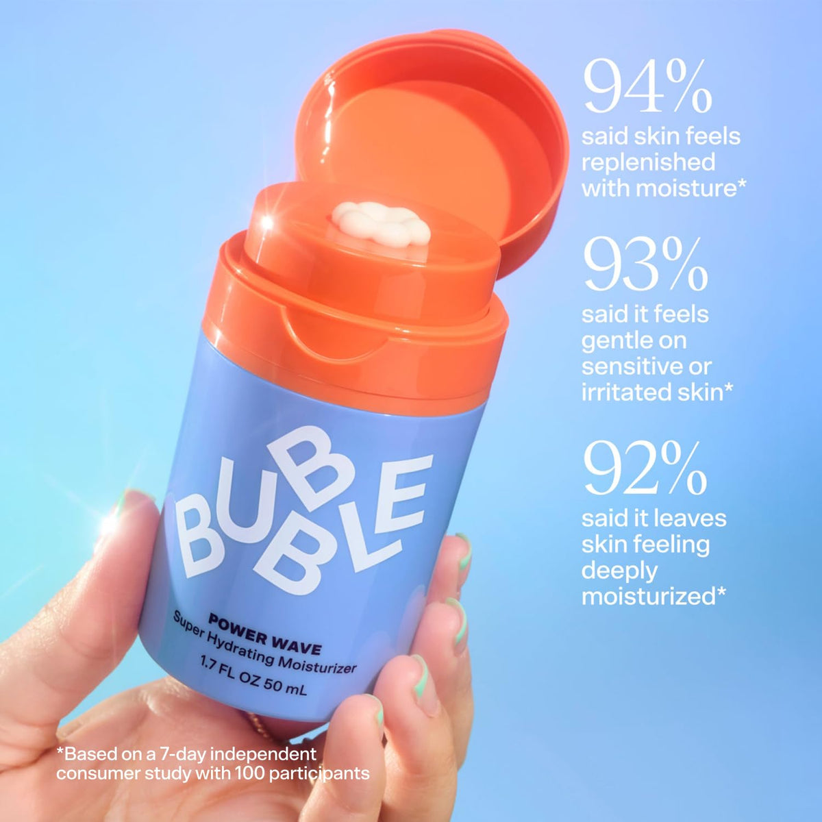 Bubble Skincare Power Wave Face Moisturizer 50ml side view