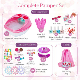 Bubbly Girlz Kids Spa Day Kit with unicorn headband and tools
