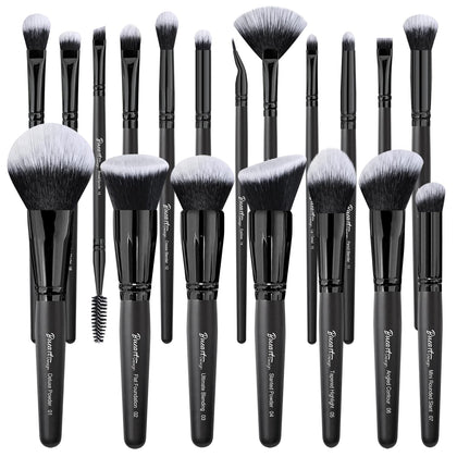 Bueart Design 19Pcs Ultra Soft Makeup Brushes Set front view