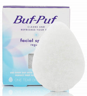 Buf-Puf Facial Sponge front view, white colour