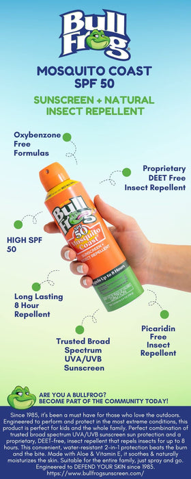 Bullfrog Mosquito Coast Sunscreen SPF50 two-pack packaging