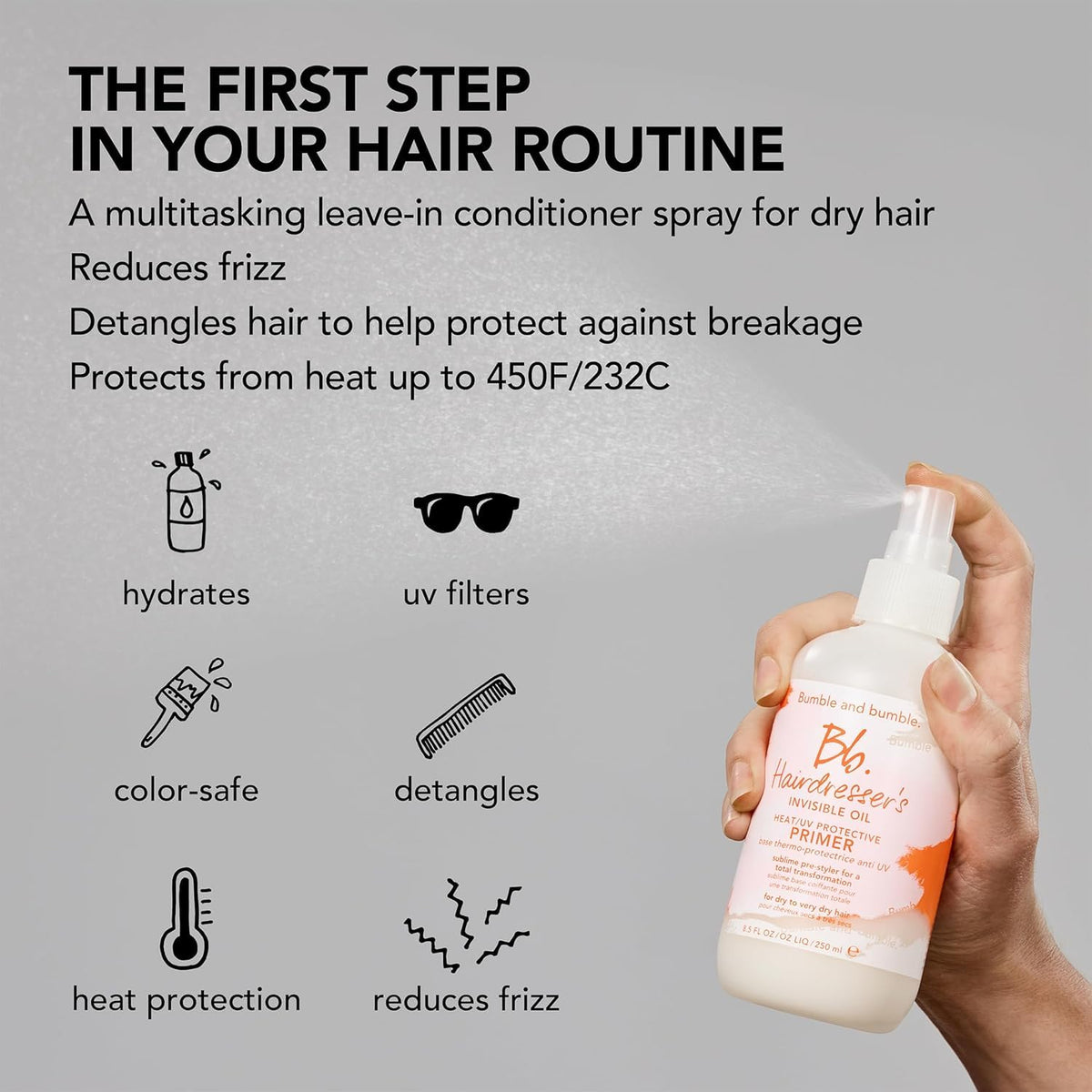 Bumble and bumble. Hairdresser's Invisible Oil Leave-In Conditioner with styling tools