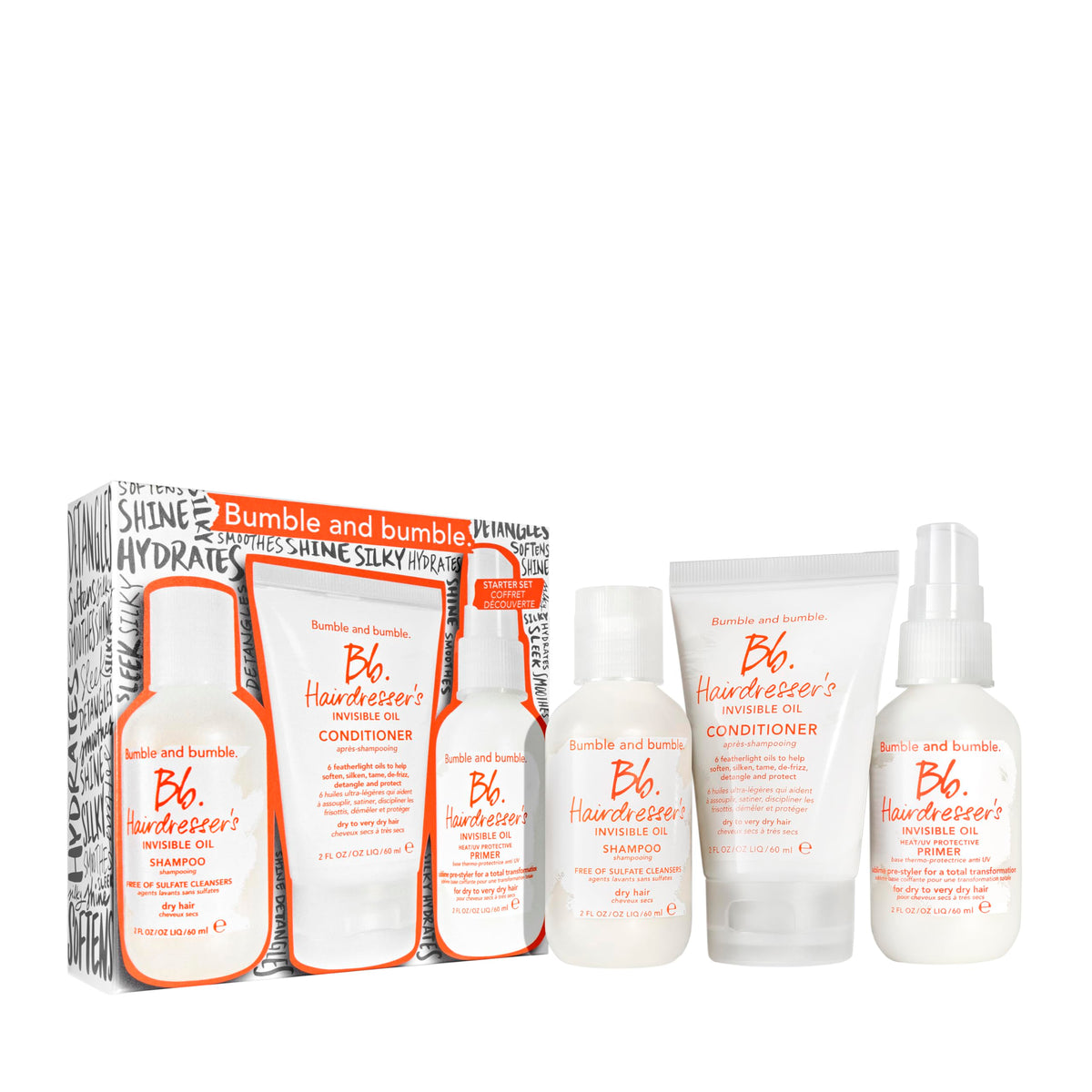 Bumble and bumble. Hairdresser's Invisible Oil Travel Set front view