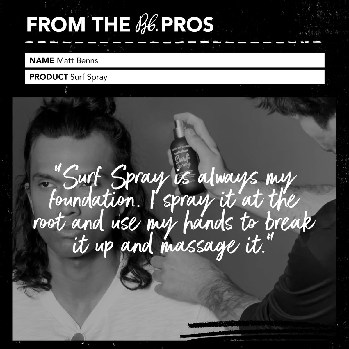 Bumble and bumble. Surf Sea Salt Spray application on hair