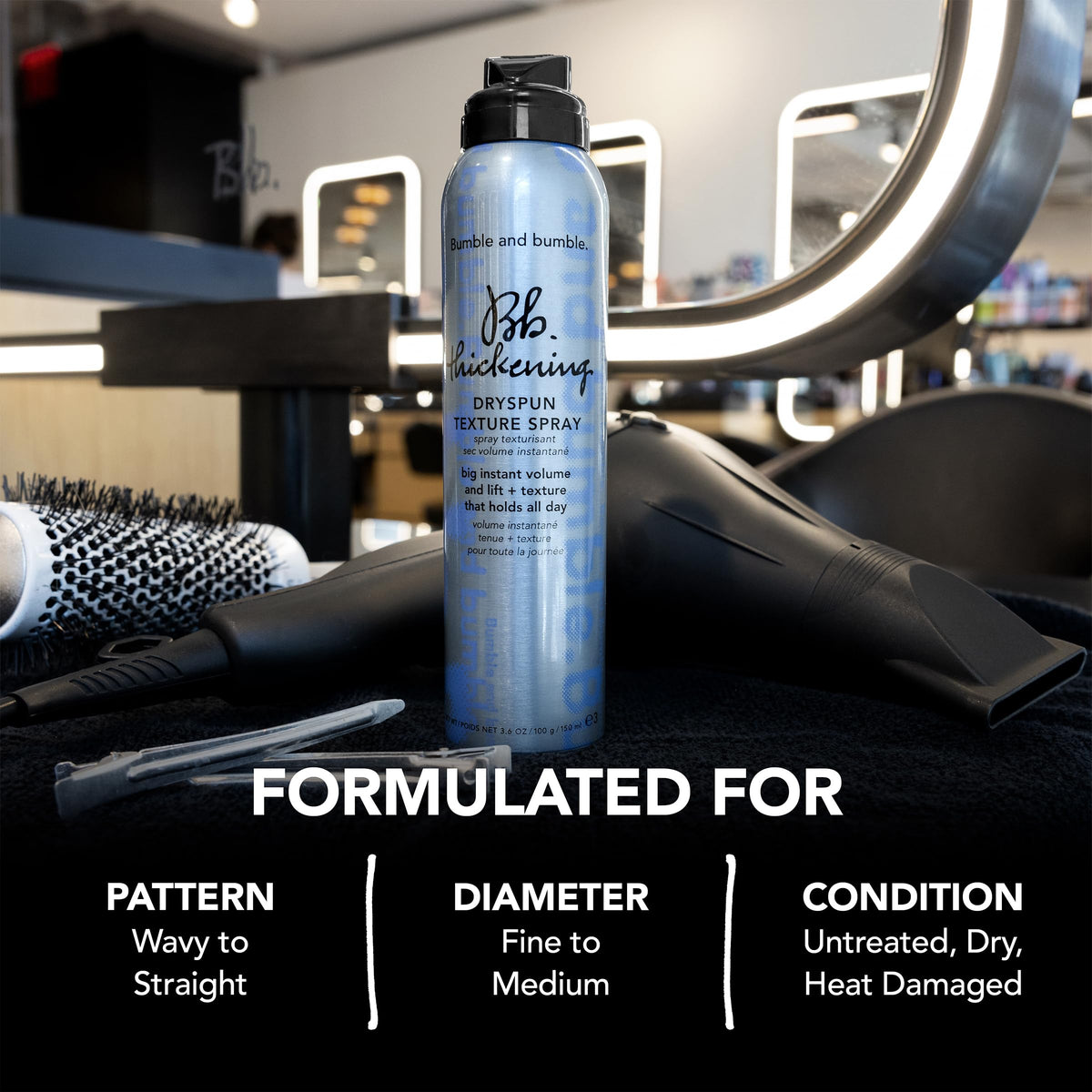Bumble and bumble. Thickening Dryspun Texture Spray 3.6oz in a lifestyle setting