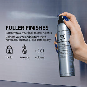Bumble and bumble. Thickening Dryspun Texture Spray 3.6oz with a model using it