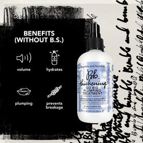 Bumble and bumble. Thickening Go Big Plumping Hair Spray with styling tools