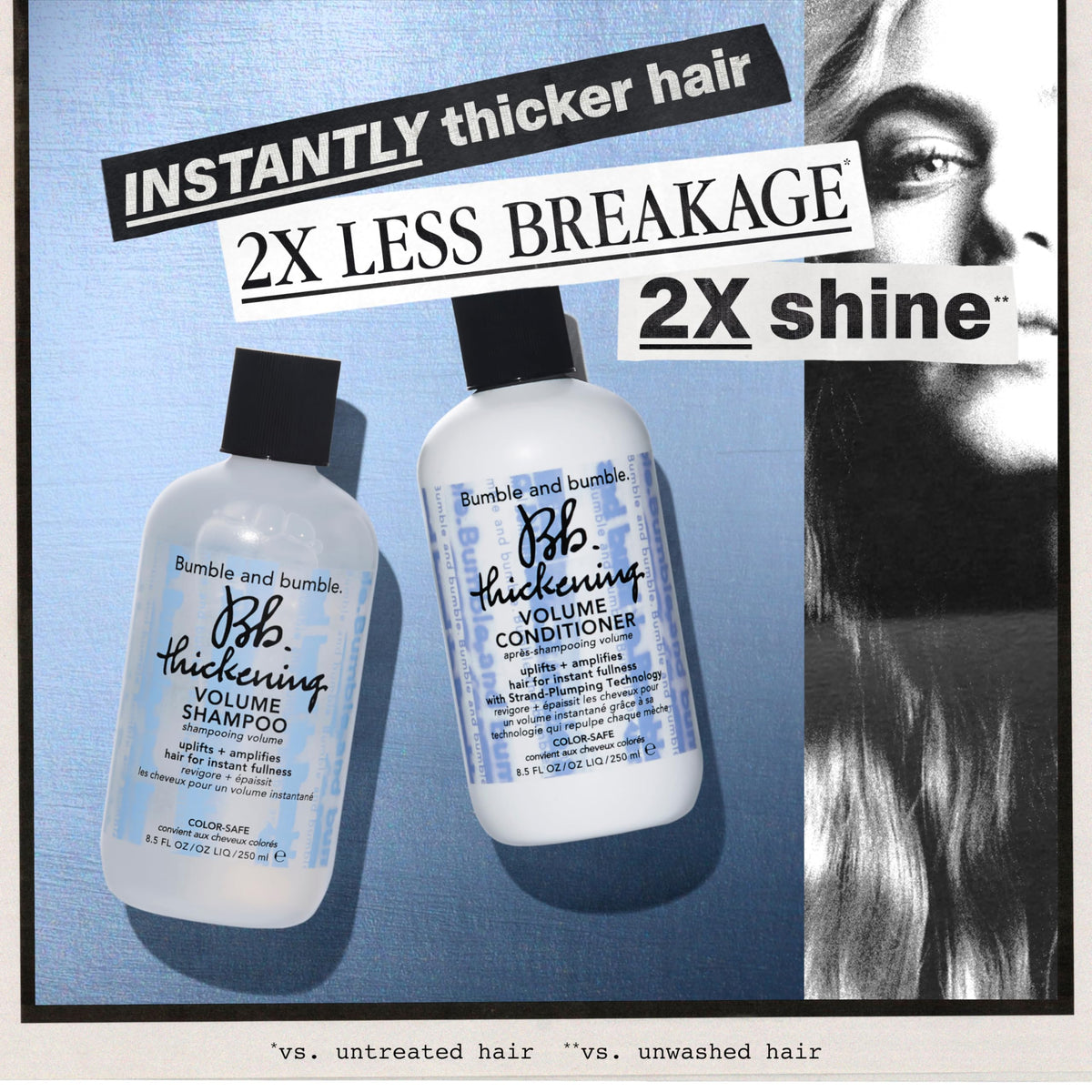 Bumble and bumble. Thickening Volume Shampoo lathering in hands