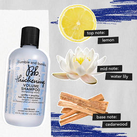 Bumble and bumble. Thickening Volumizing Shampoo label close-up