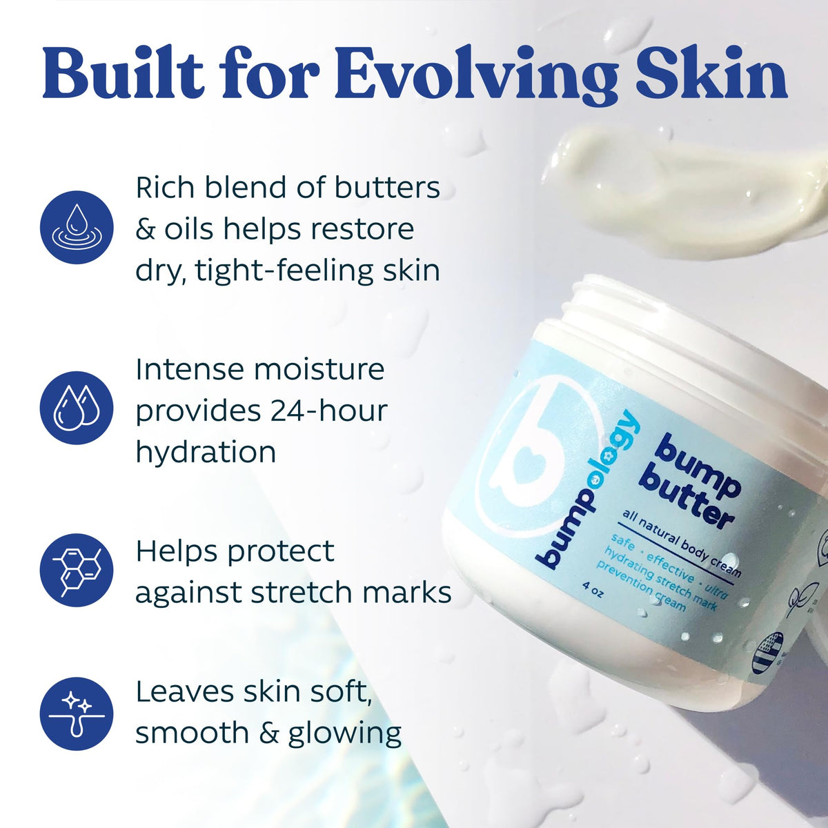 Bumpology Bump Butter 4 oz back view with ingredient list
