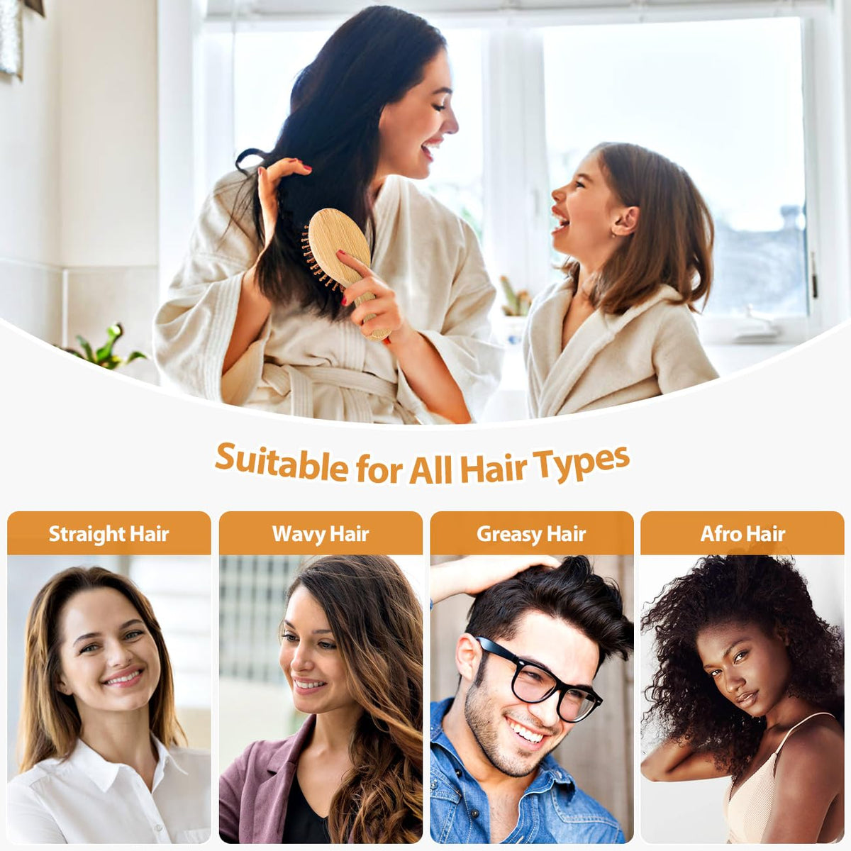BUNDLEPRO Mini Hair Brush set displaying ball-tipped bristles