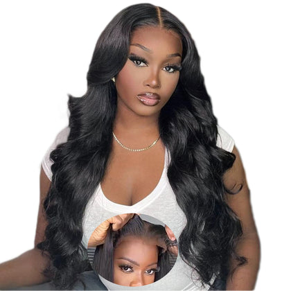 bunGiol Glueless Human Hair Wig 24In body wave front view