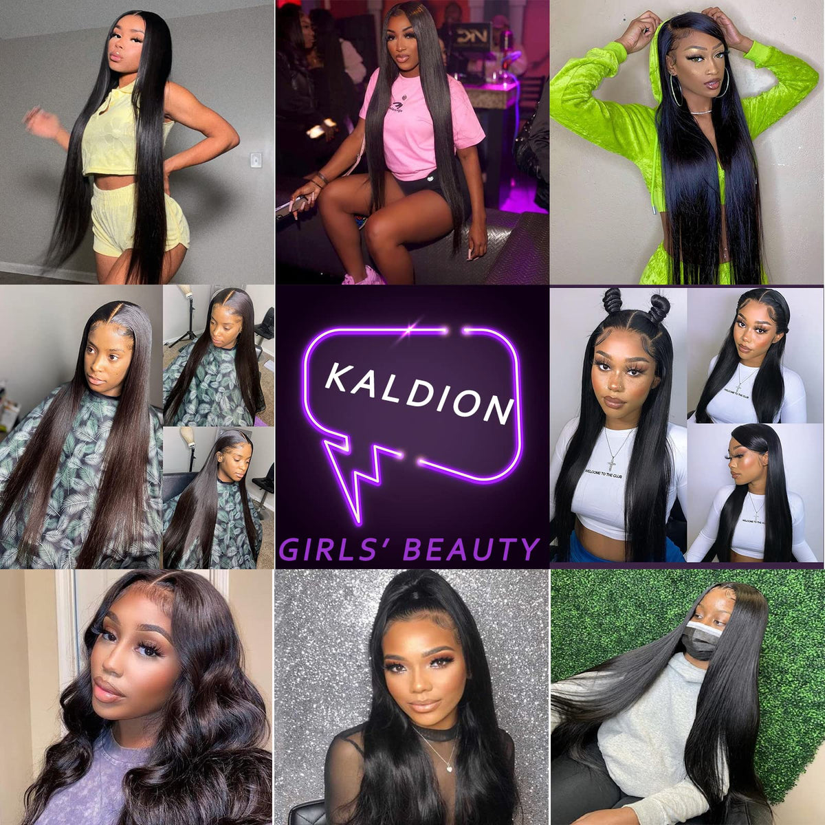bunGiol Straight Lace Front Wig 26In Black on model