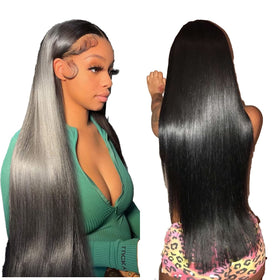 bunGiol Straight Lace Front Wig 26In Black styling options