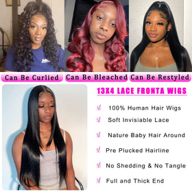bunGiol Straight Lace Front Wig 28In Black back view
