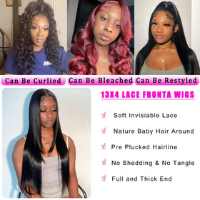 bunGiol Straight Lace Front Wig 30In black back view
