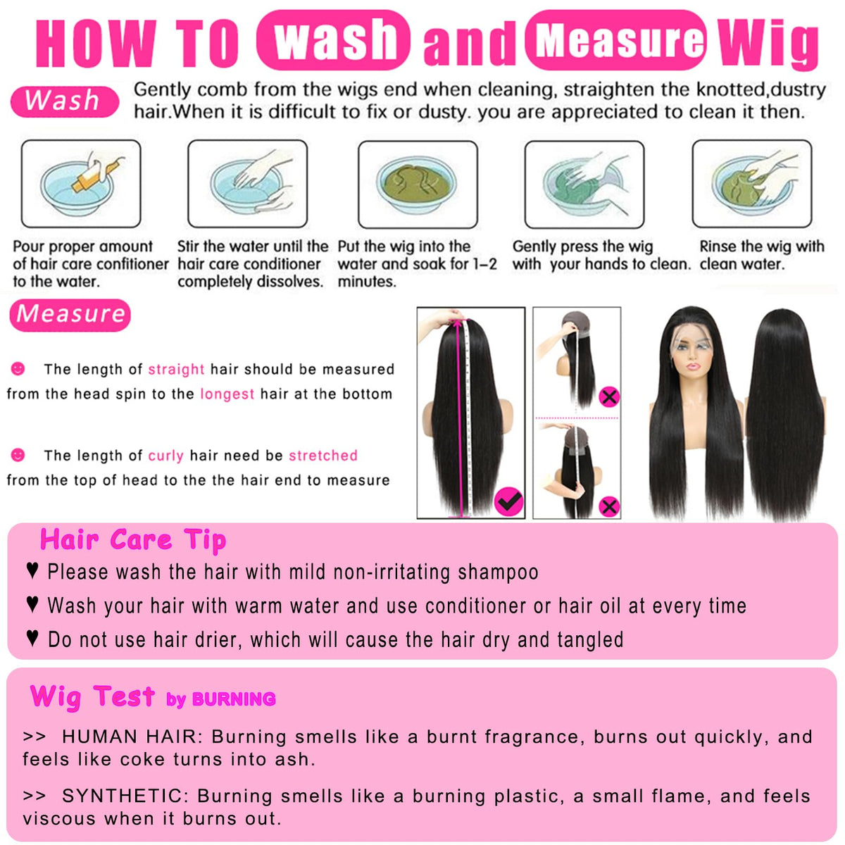 bunGiol Straight Lace Front Wig 30In black on mannequin