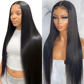 bunGiol Straight Lace Front Wig front view with natural hairline