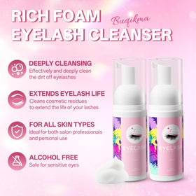 Buqikma Lash Shampoo Kit 60ml bottles with lash brushes