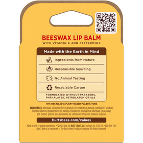 Burt's Bees Beeswax Lip Balm in a pocket for easy access