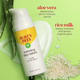 Burt's Bees Calming Day Face Lotion 1.8 oz application on skin