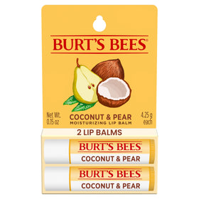 Burt's Bees Coconut and Pear Lip Balm front view with packaging