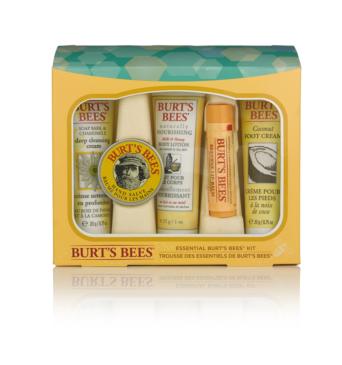 Burt's Bees Essential Kit with five travel-size skin care products