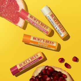 Burt's Bees Lip Balm pack displayed on a wooden surface