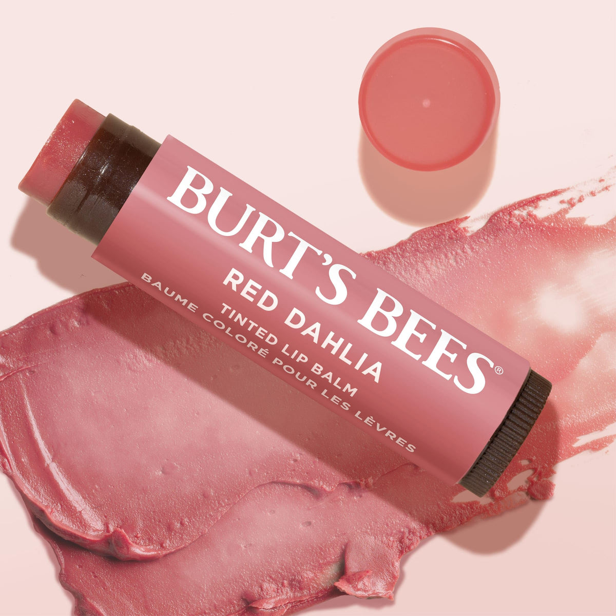 Burt's Bees Lip Tint Balm Fiery Red Dahlia two tubes