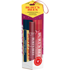 Burt's Bees Mistletoe Kiss Gift Set displayed with holiday decorations