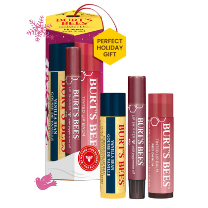 Burt's Bees Mistletoe Kiss Gift Set with Vanilla Bean Lip Balm and Lip Shimmer