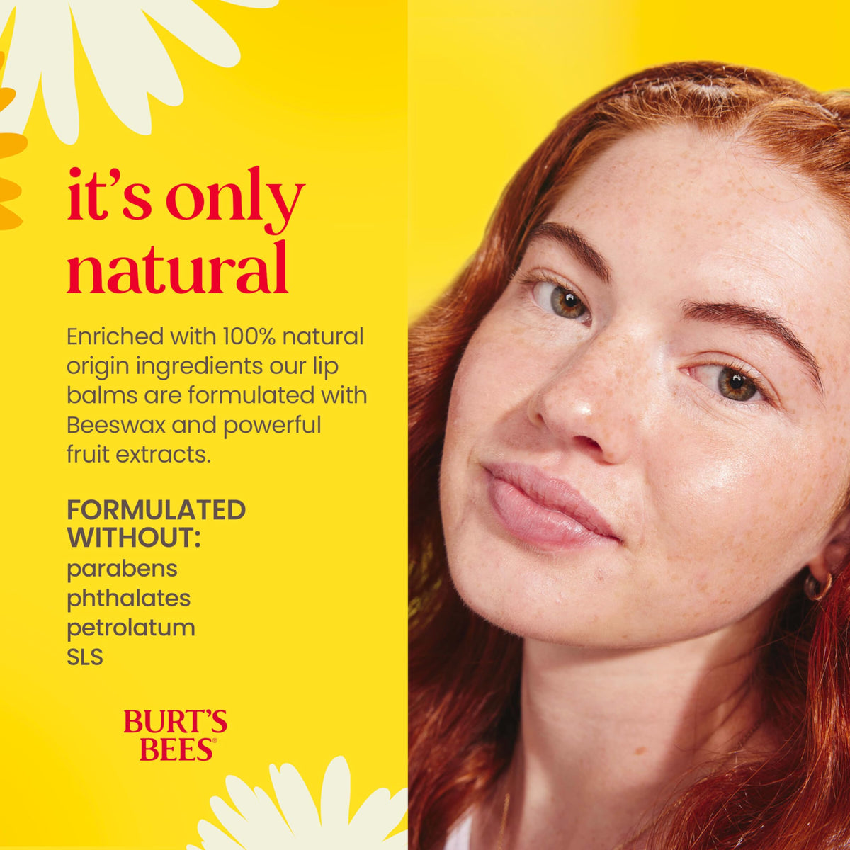 Burt's Bees Pomegranate Lip Balm in a lifestyle setting