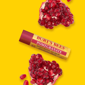 Burt's Bees Pomegranate Lip Balm showing matte finish