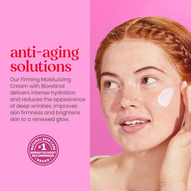 Burt's Bees Renewal Firming Face Cream with ingredients on display