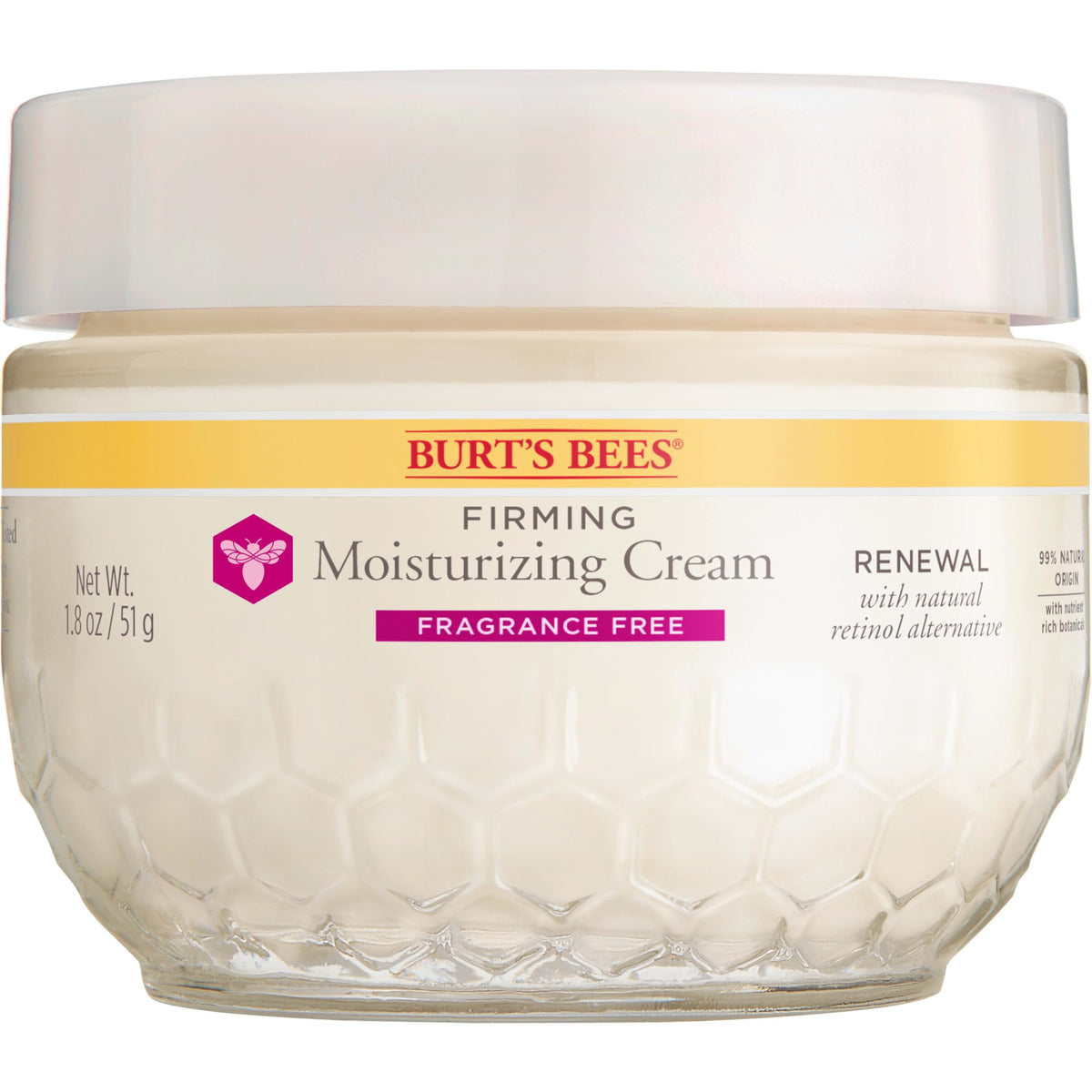 Burt's Bees Renewal Firming Moisturising Face Cream 1.8 oz tub front view