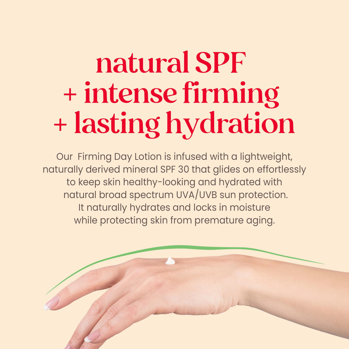 Burt's Bees Renewal SPF 30 Firming Day Lotion back view with ingredients