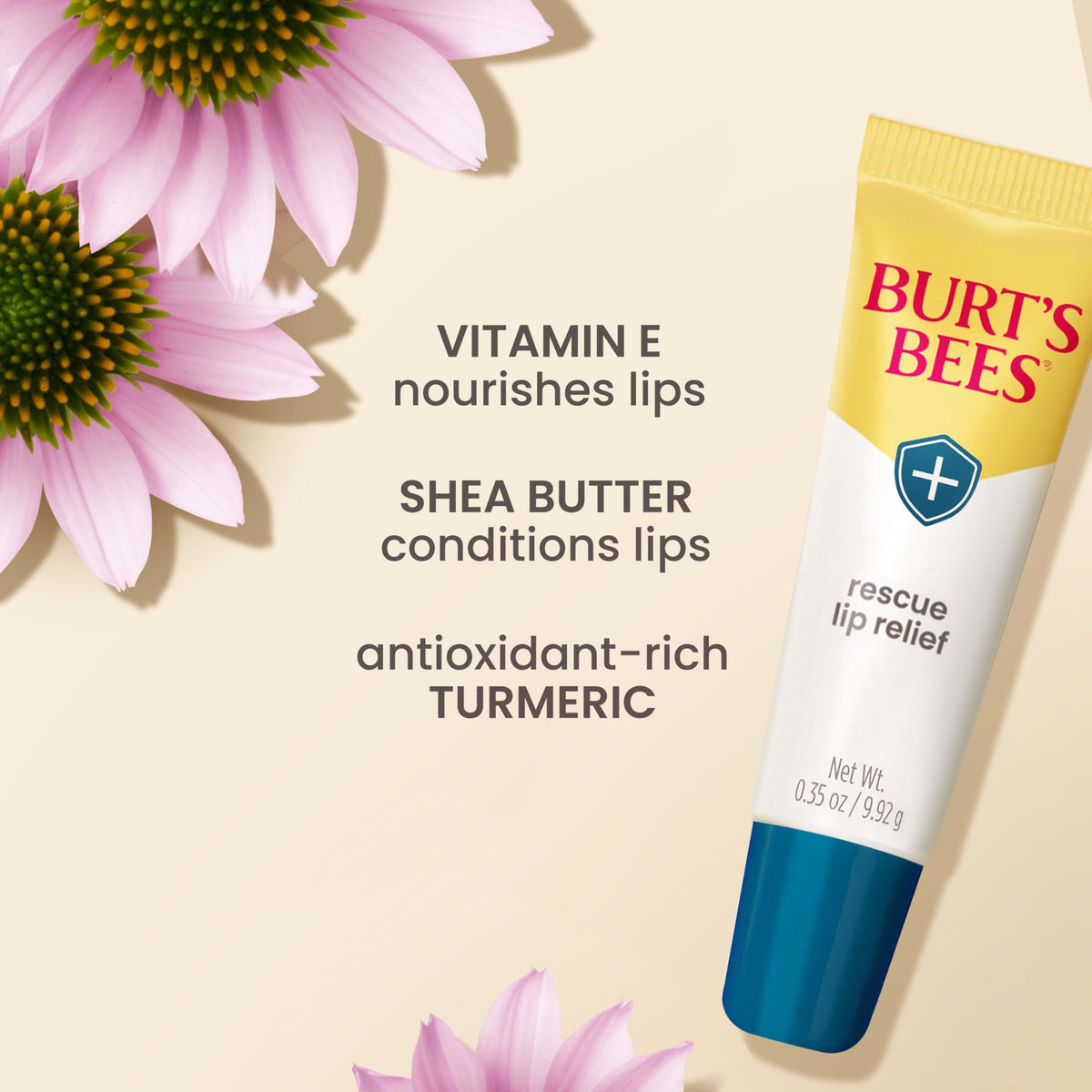 Burt's Bees Rescue Lip Relief Lip Balm in a purse
