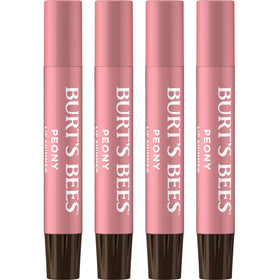 Burt's Bees Shimmer Lip Tint Set front view showing four tinted lip balms